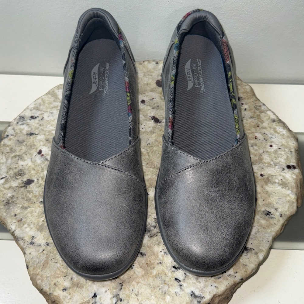 Skechers Arch Fit Uplift Core Roots Charcoal Slip On Shoes Women’s Sz 8.5 New! - Picture 8 of 12